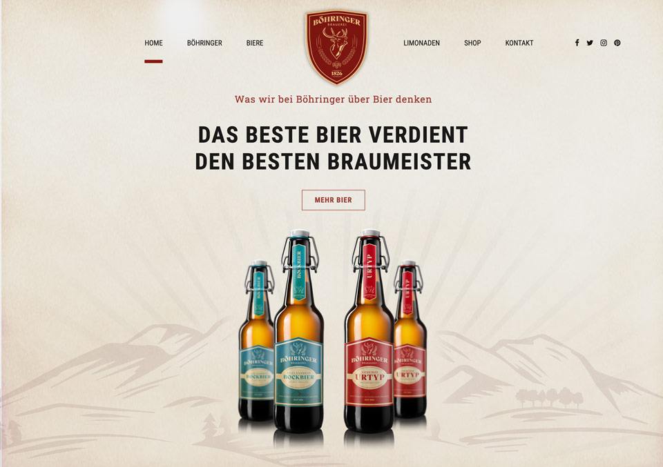 Studio-Arbeit Böhringer Brauerei - Webseite gebaut von Helga-Internetagentur Ravensburg