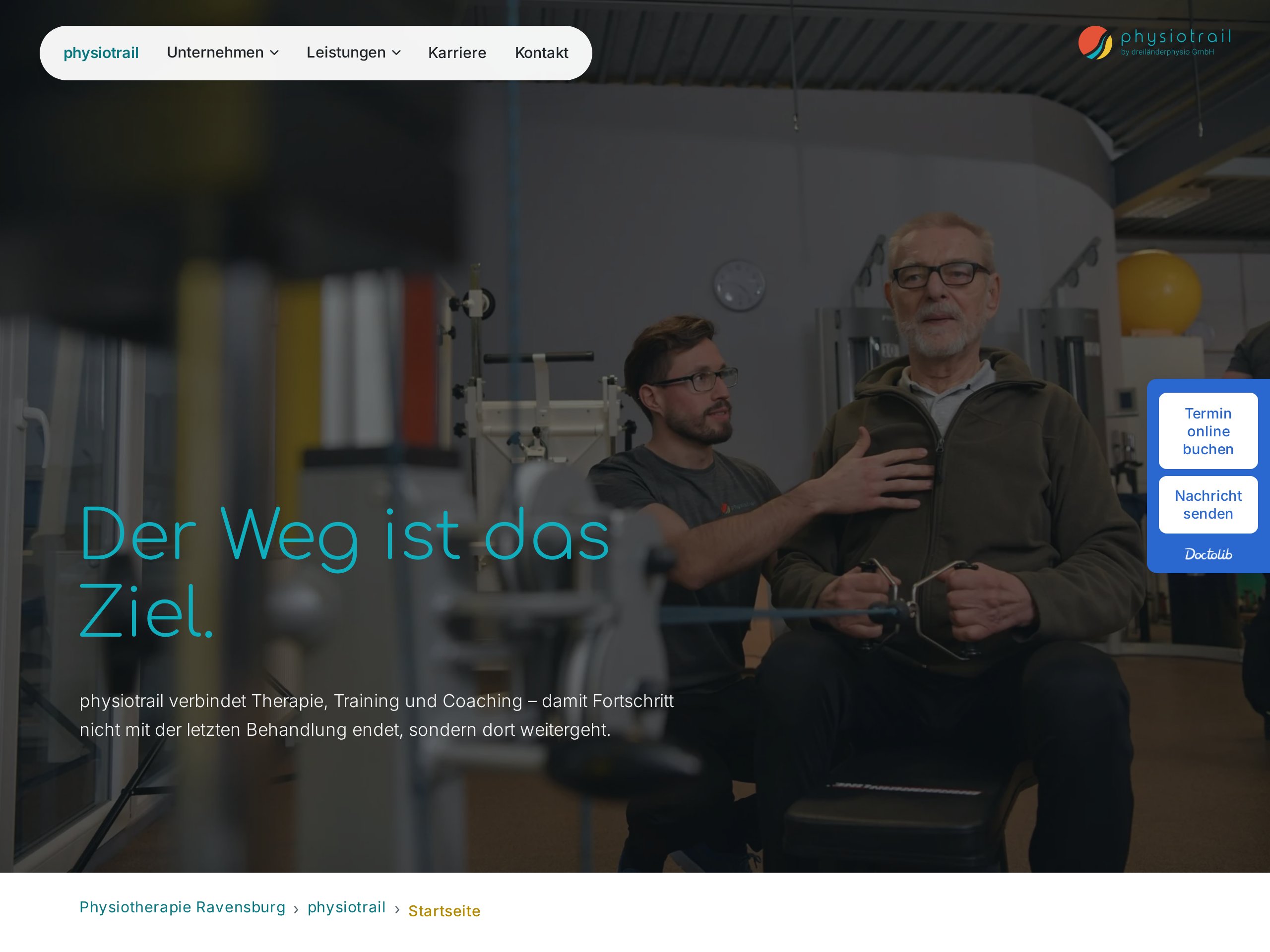 Live Webseite Physiotrail ansehen - Studio-Arbeit von vonhelga